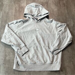 New Balance Centre Logo Hoodie Mens Large Gray French Terry